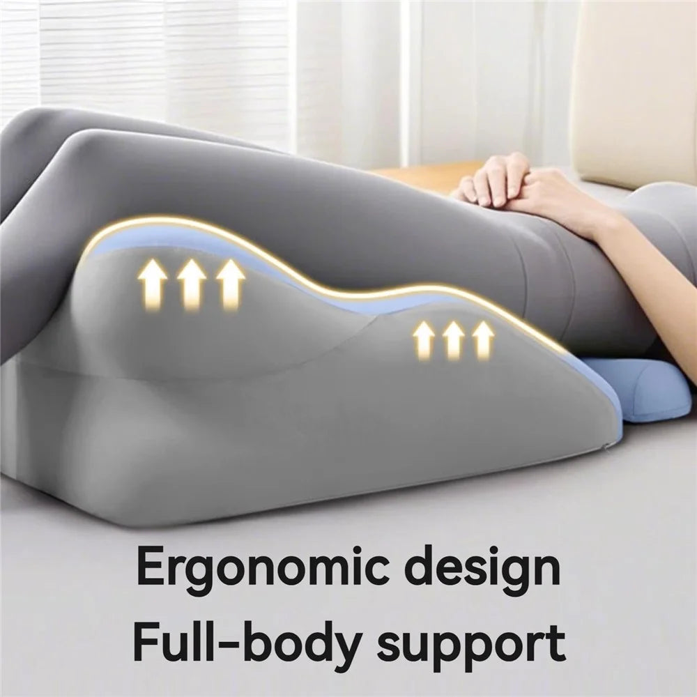 Multi-Functional Couples Conception Support Pillow Memory Foam Ergonomics Pillow with Small Cushion - Blue / Grey - 2