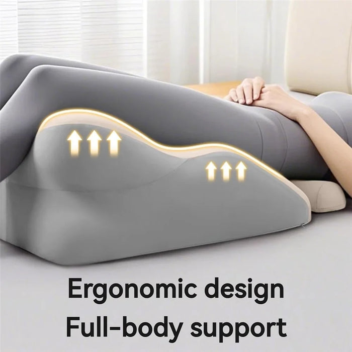 Multi-Functional Couples Conception Support Pillow Memory Foam Prone Position Pillow without Small Cushion - Blue / Grey - 4