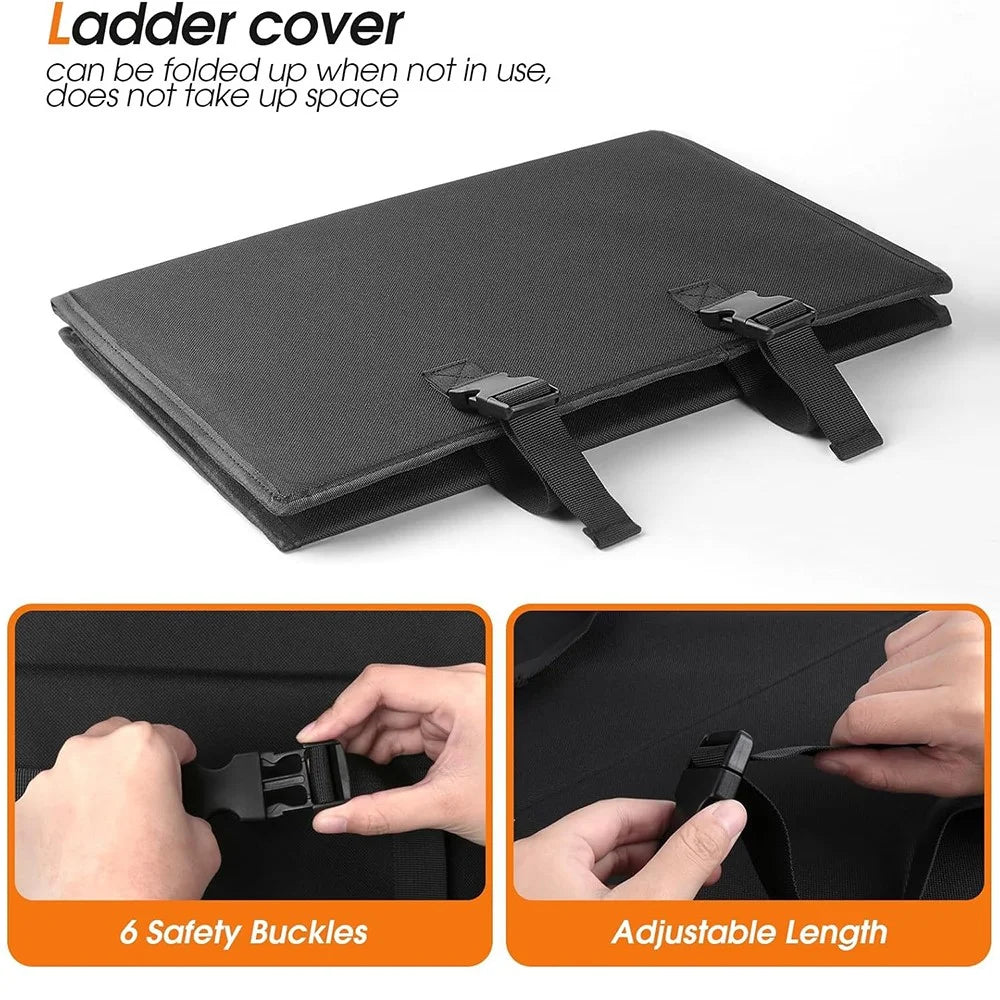 Bunk Bed Ladder Pad Oxford Fabric + PVC Ladder Safety Cover Lock Pad for Kids Climbing Protection - Black - 4