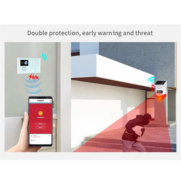 CS118 WiFi GSM Anti-theft Home Intruder Smart Alarm System 3 Door Magnetic Sensors 2 Remote Controls Touch Screen Host Tuya APP Voice Control Security System - 2