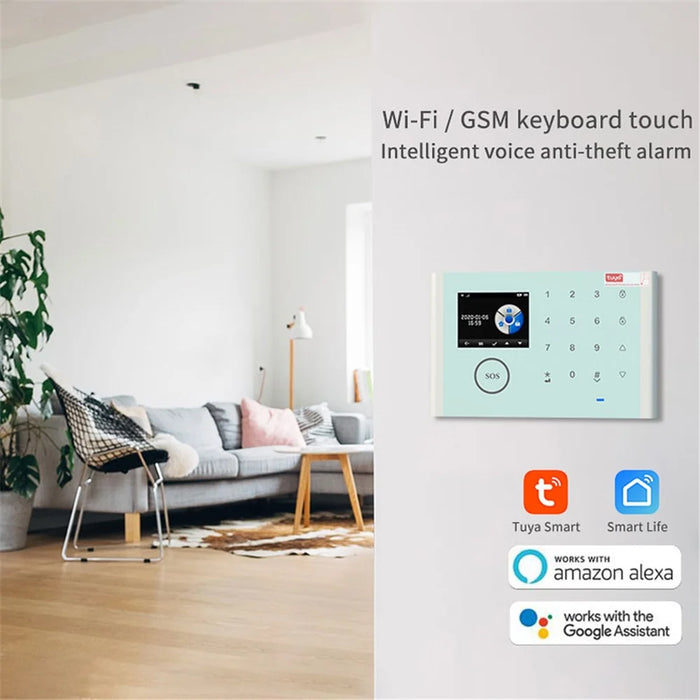 CS118 WiFi GSM Anti-theft Home Intruder Smart Alarm System 3 Door Magnetic Sensors 2 Remote Controls Touch Screen Host Tuya APP Voice Control Security System - 3