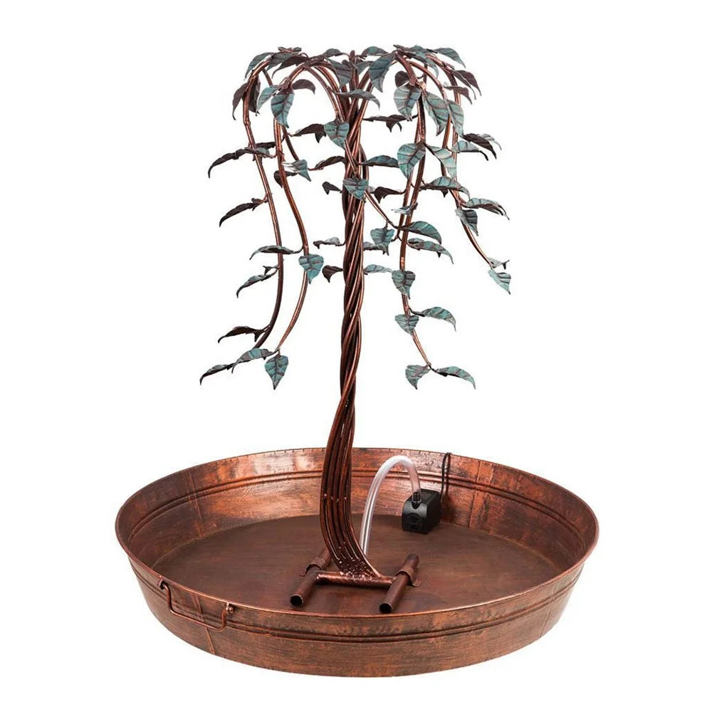 Artificial Simulation Willow Waterfall Crafts Wrought Iron Fountain Tree Tray for Home Indoor Outdoor Garden Decorations - 1