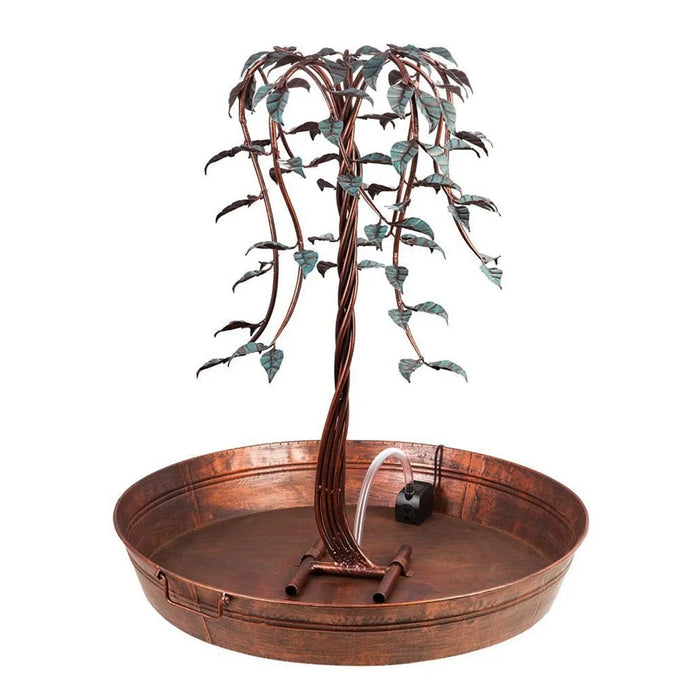 Artificial Simulation Willow Waterfall Crafts Wrought Iron Fountain Tree Tray for Home Indoor Outdoor Garden Decorations - 1