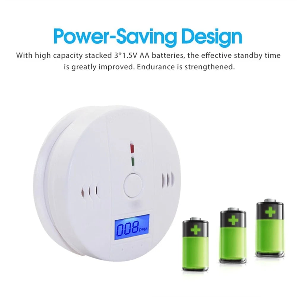CO999 Carbon Monoxide Alarm Detector Replaceable Battery-Operated CO Alarm Detector with LCD Display for Home School Office (battery not included) - 5