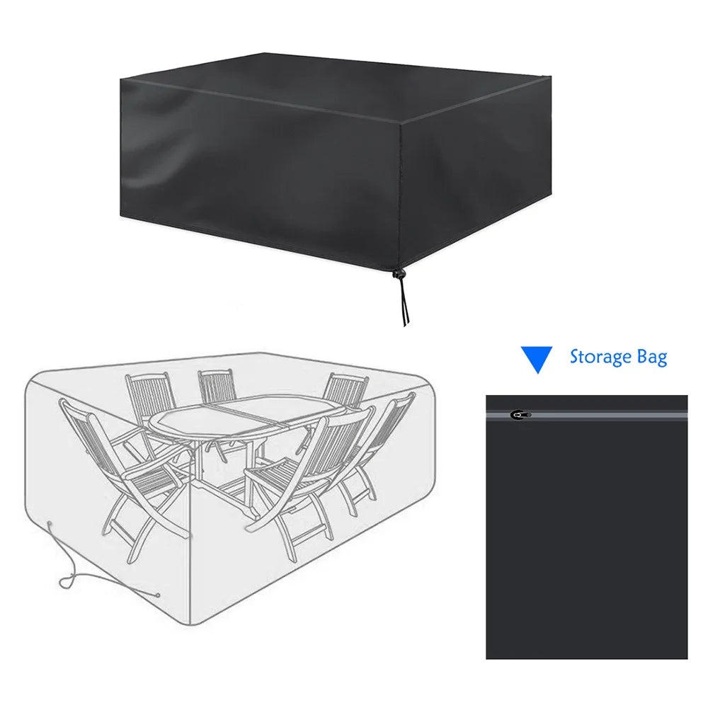 Patio Furniture Set Cover 270x180x89cm 420D Oxford Cloth Anti-UV Wind-Proof Anti-Fading Furniture Protector Shield - 6