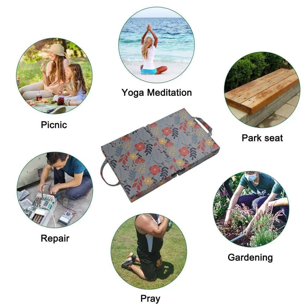 Garden Working Kneeling Pad Thicken 600D Oxford Cloth Knee Protection Gardening Mat, 56x34x6cm - Grey - 6