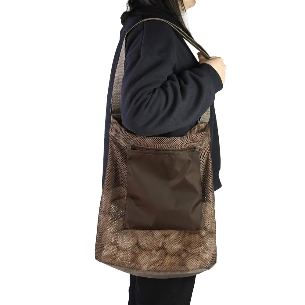 846403 Outdoor Mushroom Hunting Mesh Bag Fruit Picking Bag Harvest Bag, 45x42cm (No FDA) - 5