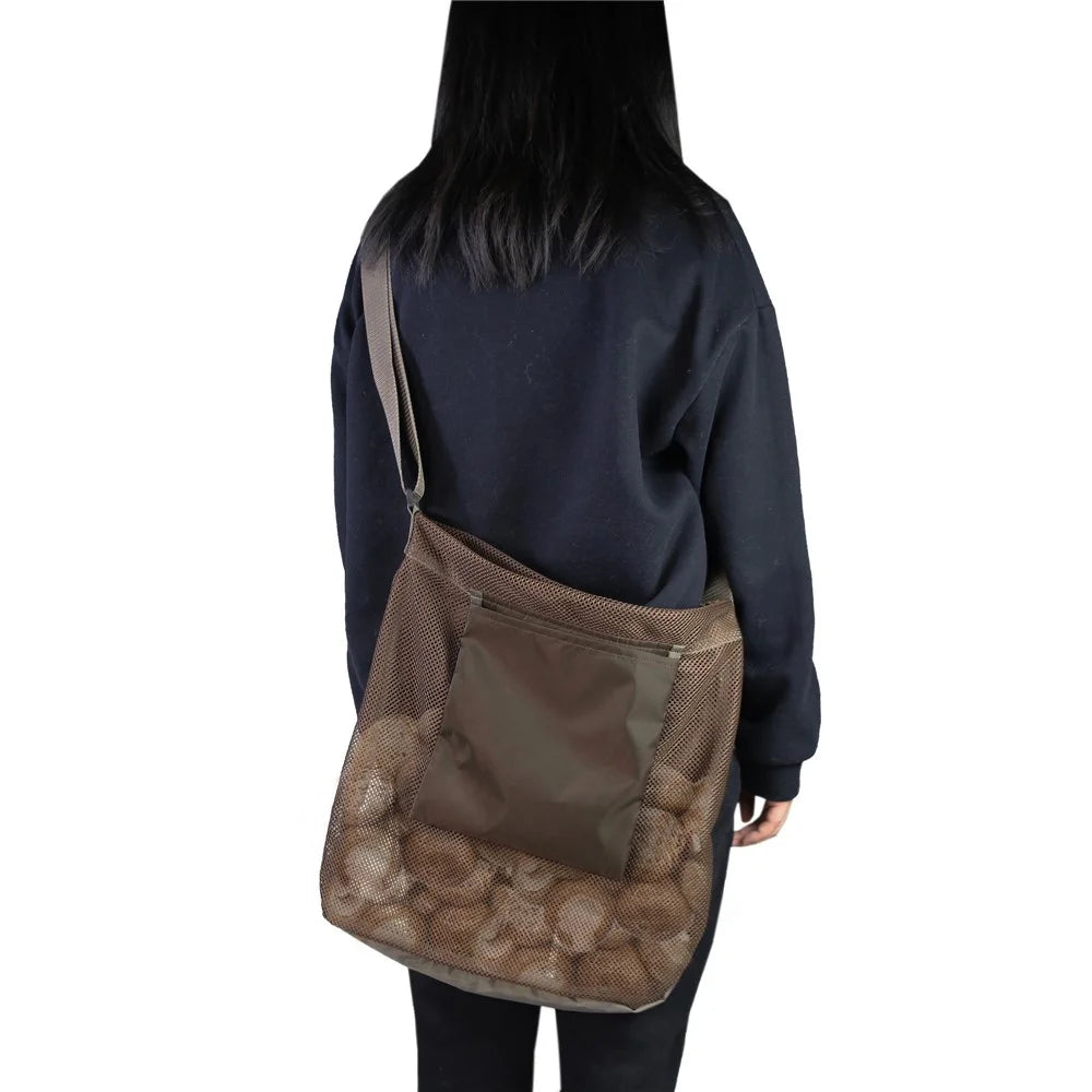 846403 Outdoor Mushroom Hunting Mesh Bag Fruit Picking Bag Harvest Bag, 45x42cm (No FDA) - 6
