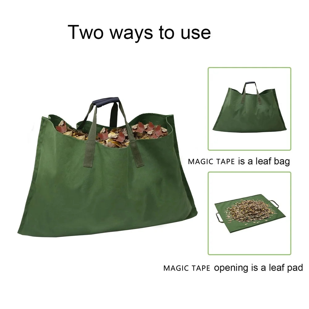 829402 Leaf Bag for Collecting Leaves, Canvas Waste Storage Handbag Tarp for Yard Garden - 4