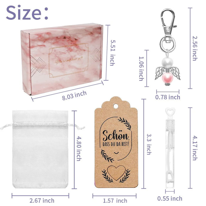Christmas Gift 100Pcs / Set Decoration Keychain Angel Wing Pendant Key Chain Souvenir Wedding Gift Kit - 7