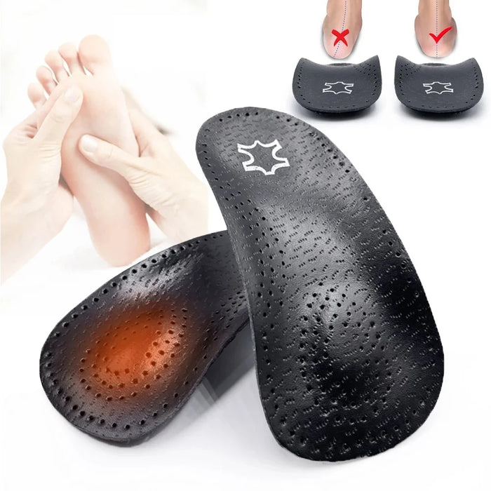 X / O Leg Massage Flat Foot Correction Insoles Arch Support Orthotic Inserts, Black - EU 35-36 - 1