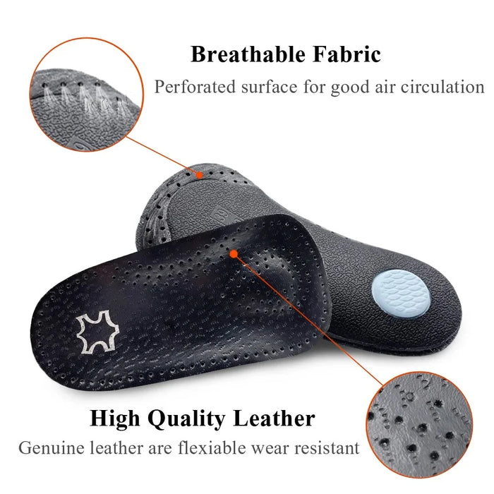 X / O Leg Massage Flat Foot Correction Insoles Arch Support Orthotic Inserts, Black - EU 35-36 - 2