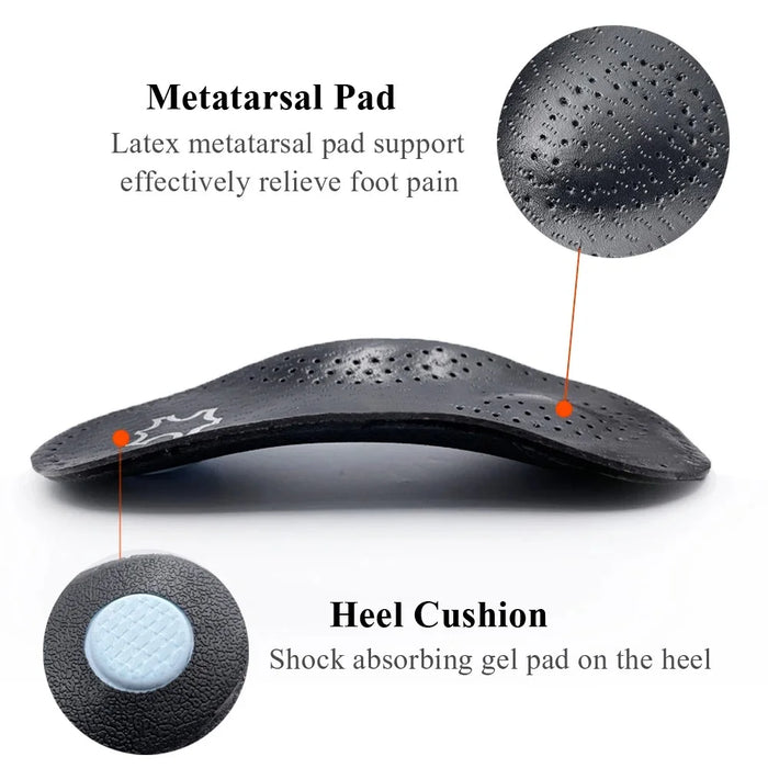 X / O Leg Massage Flat Foot Correction Insoles Arch Support Orthotic Inserts, Black - EU 35-36 - 4