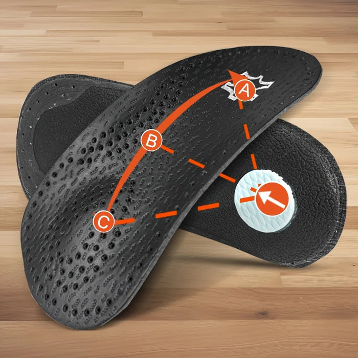 X / O Leg Massage Flat Foot Correction Insoles Arch Support Orthotic Inserts, Black - EU 35-36 - 6