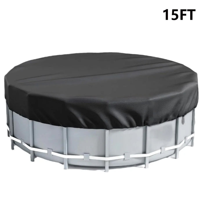 15FT Round Swimming Pool Cover 210D Oxford Cloth Solar Cover for Above Ground Pools - 1
