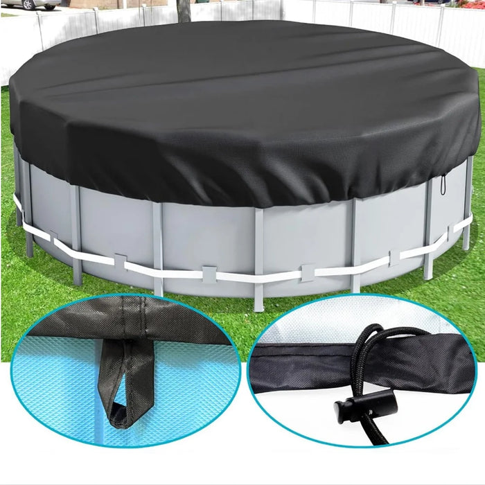 15FT Round Swimming Pool Cover 210D Oxford Cloth Solar Cover for Above Ground Pools - 3