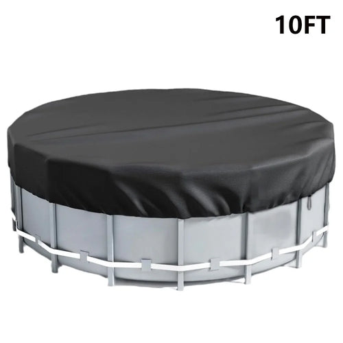 10FT Round Swimming Pool Cover 210D Oxford Cloth Solar Cover for Above Ground Pools - 1
