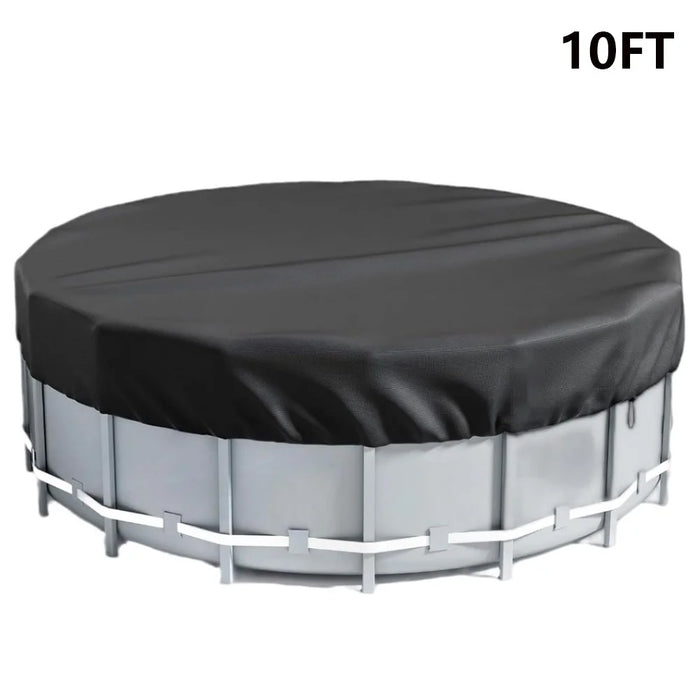 10FT Round Swimming Pool Cover 210D Oxford Cloth Solar Cover for Above Ground Pools - 1