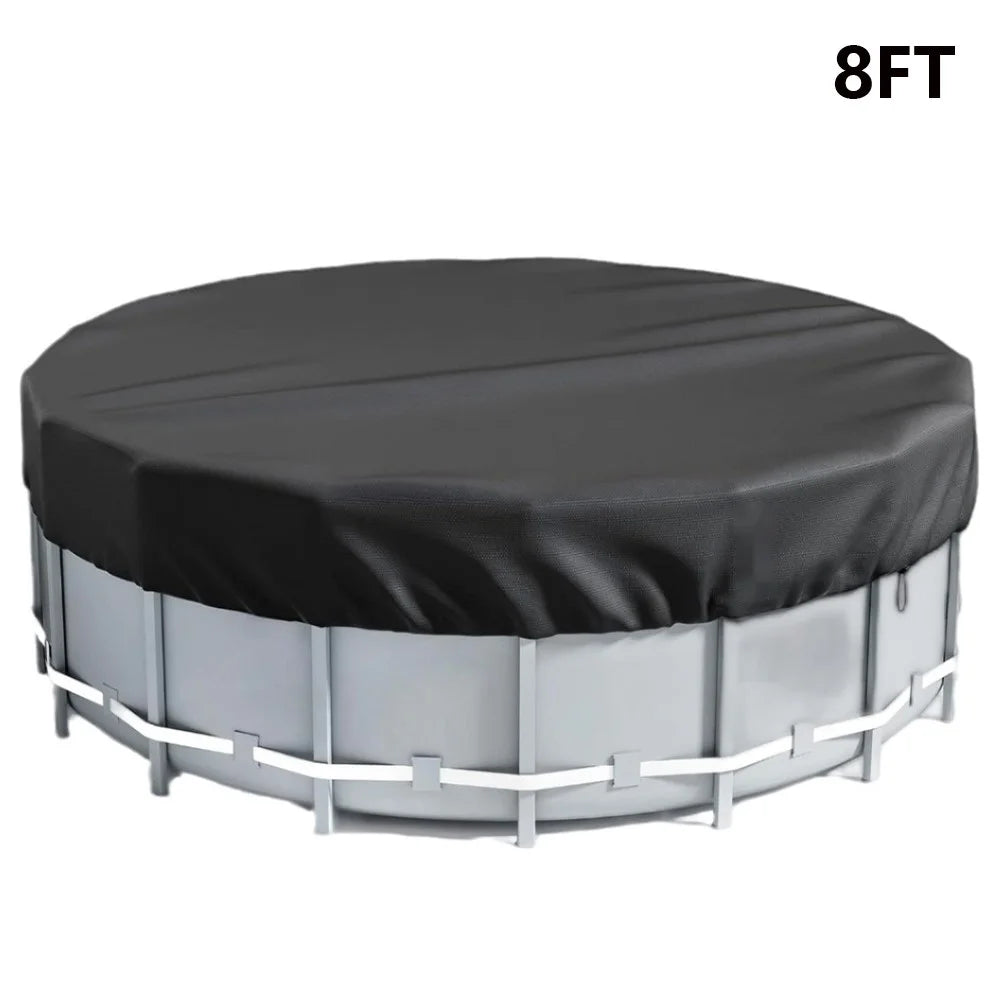 8FT Round Swimming Pool Cover 210D Oxford Cloth Solar Cover for Above Ground Pools - 1
