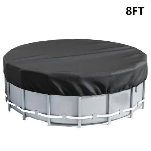 8FT Round Swimming Pool Cover 210D Oxford Cloth Solar Cover for Above Ground Pools - 1