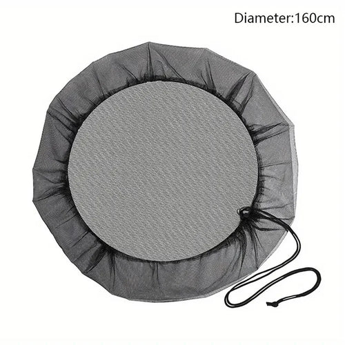 160cm Diameter Anti-Mosquito Mesh Cover for Rain Barrel Water Collection Bucket Netting Cover - Black - 1
