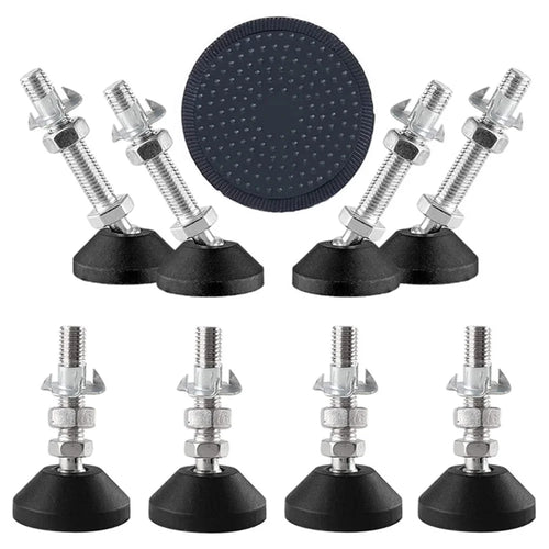 8Pcs / Set M8 Thread Furniture Foot Nylon + Carbon Steel Adjustable Leveling Feet Glide Pad - 1