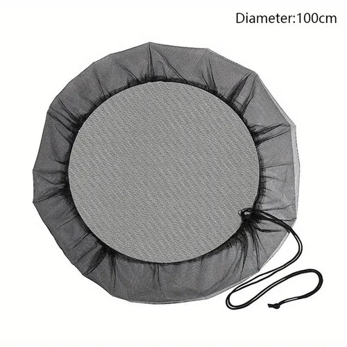 100cm Diameter Anti-Mosquito Mesh Cover for Rain Barrel Water Collection Bucket Netting Cover - Black - 1