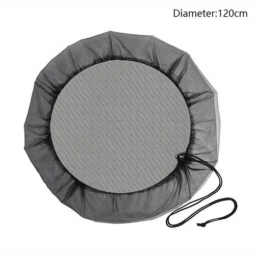 120cm Diameter Anti-Mosquito Mesh Cover for Rain Barrel Water Collection Bucket Netting Cover - Black - 1