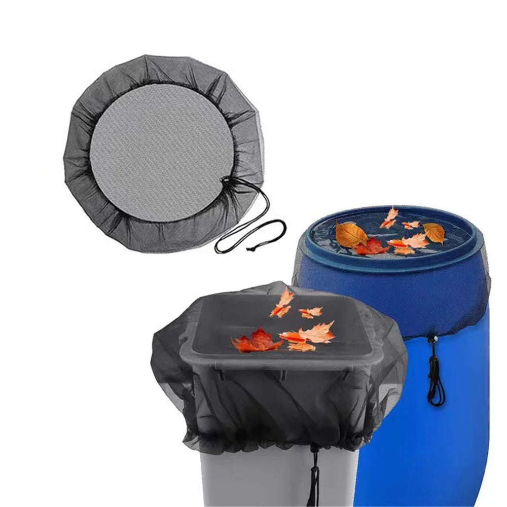 120cm Diameter Anti-Mosquito Mesh Cover for Rain Barrel Water Collection Bucket Netting Cover - Black - 7
