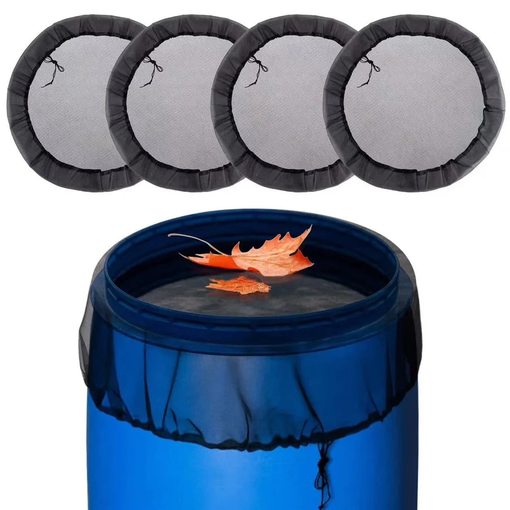 60cm Diameter Anti-Mosquito Mesh Cover for Rain Barrel Water Collection Bucket Netting Cover - Black - 2