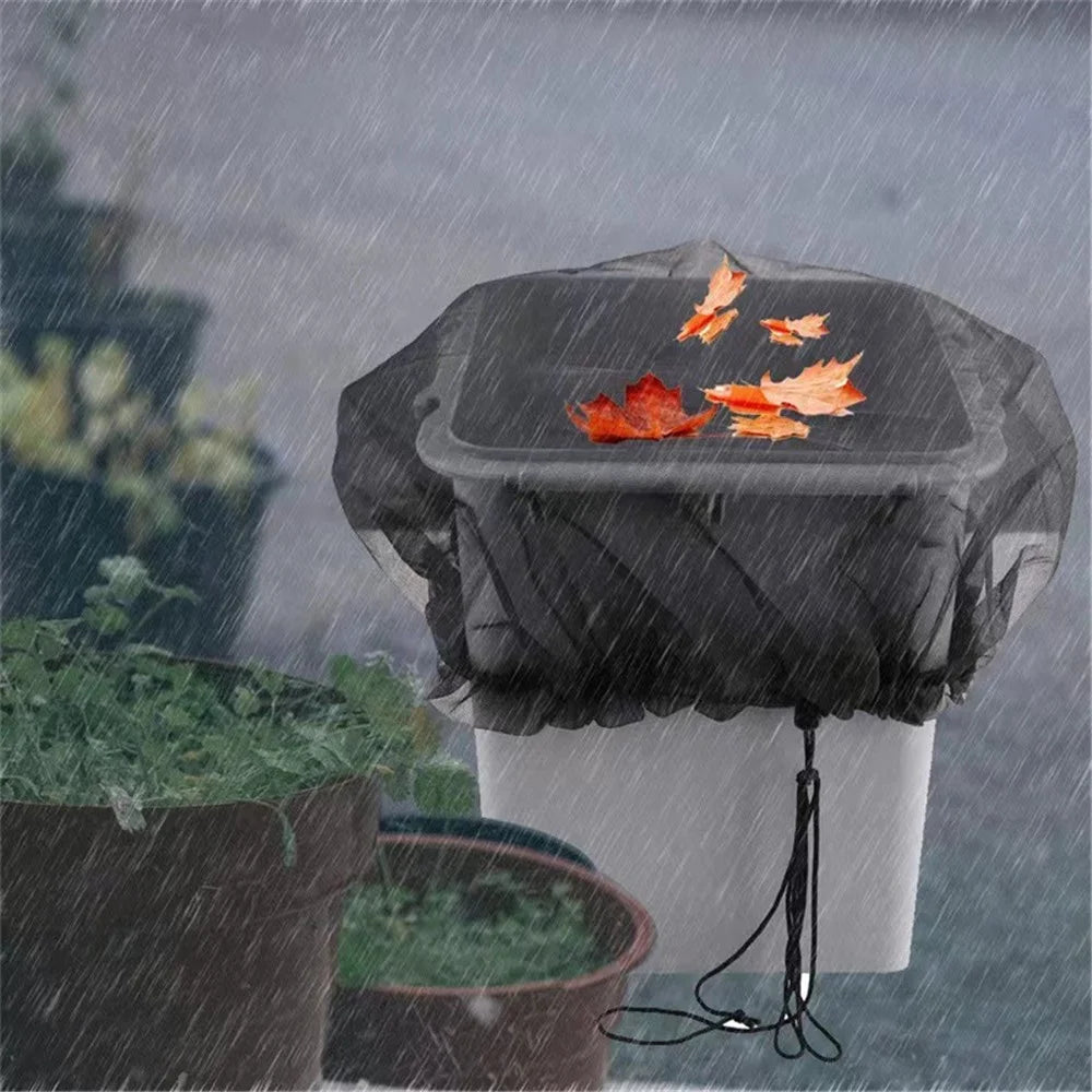 60cm Diameter Anti-Mosquito Mesh Cover for Rain Barrel Water Collection Bucket Netting Cover - Black - 3
