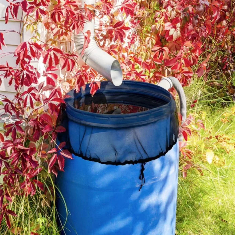 60cm Diameter Anti-Mosquito Mesh Cover for Rain Barrel Water Collection Bucket Netting Cover - Black - 4