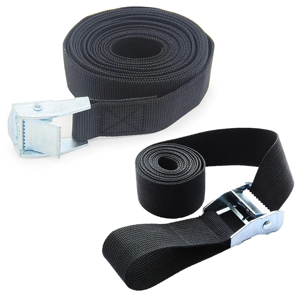 25mm Cargo Lashing PP Webbing Luggage Strap with Zinc Alloy Buckle, Length: 3m - 6