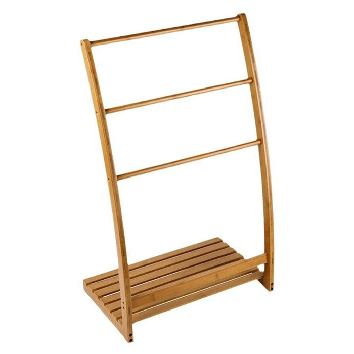 Freestanding Bamboo Towel Drying Rack 3-bar Storage Shelf for Hotel / Bathroom - 1