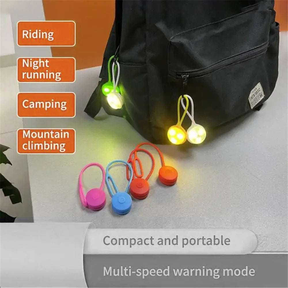 Backpack Hanging Mini Silicone LED Light Reflector Pendant for Night Walking - Blue - 2