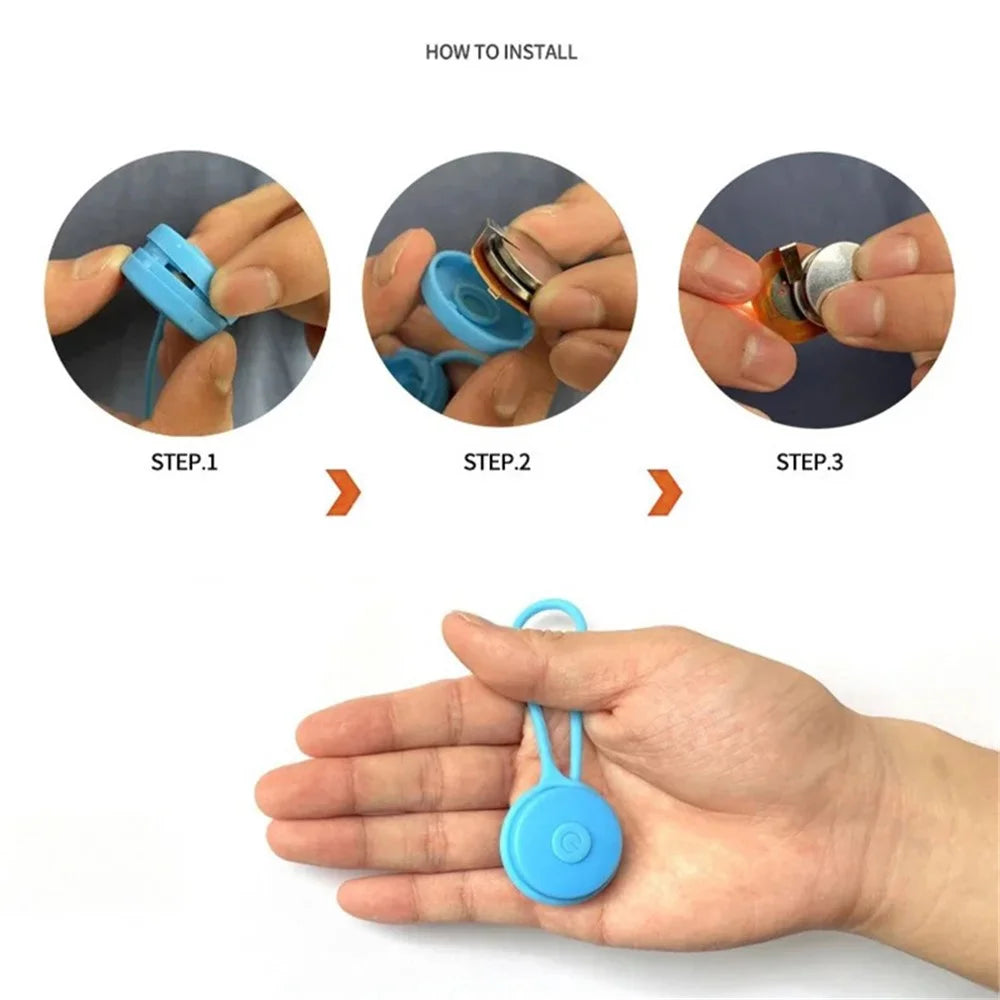 Backpack Hanging Mini Silicone LED Light Reflector Pendant for Night Walking - Blue - 5