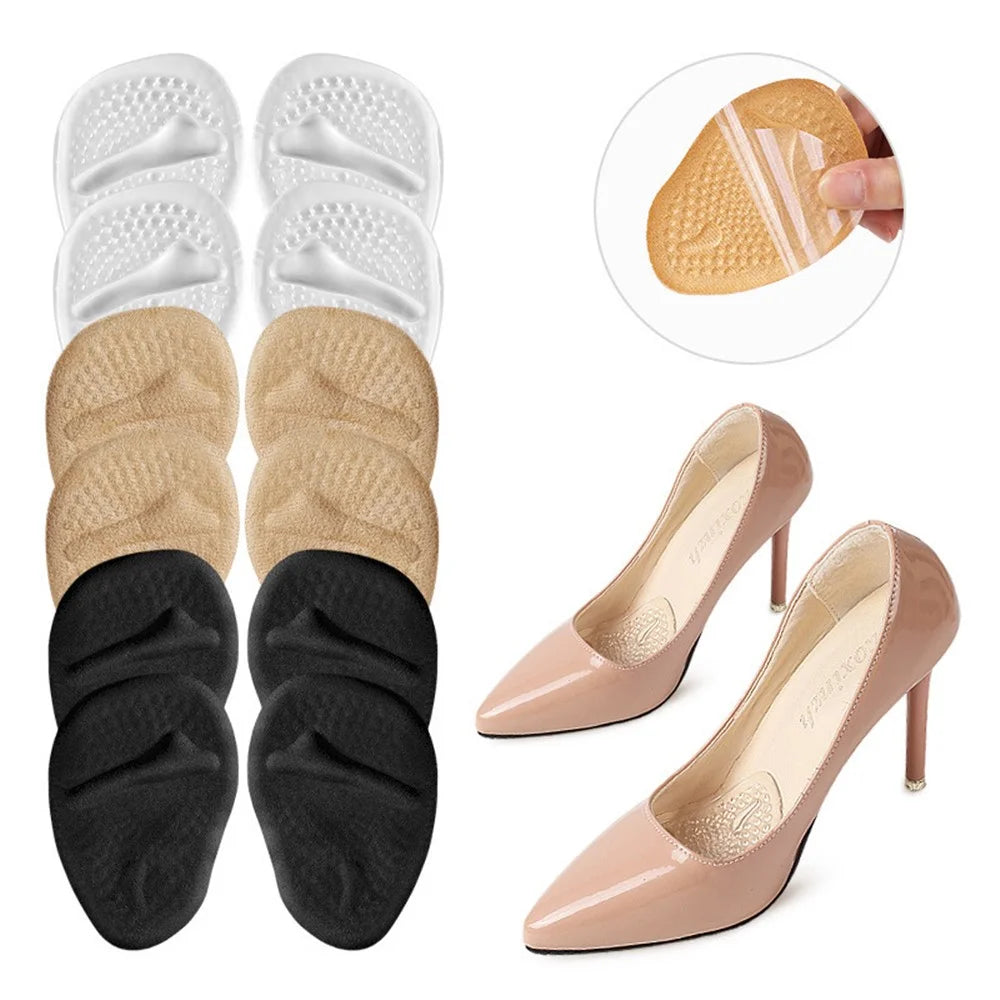 Breathable High Heels Forefoot Pads Anti-Slip Pain Relief Half Insoles Inserts - Beige - 2