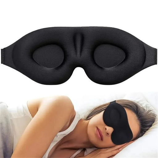 Ergonomic 3D Sleeping Mask Polyester Eye Mask Blindfold with Adjustable Strap - 2