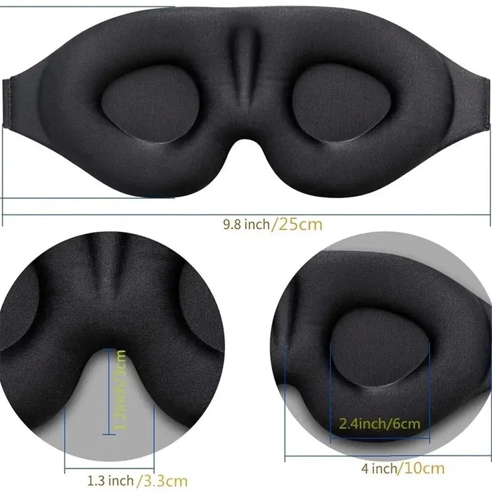 Ergonomic 3D Sleeping Mask Polyester Eye Mask Blindfold with Adjustable Strap - 7