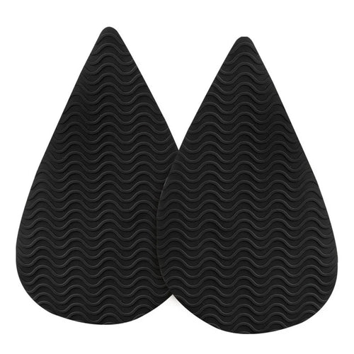 Wave Design Self-Adhesive High Heel Sole Protector Sticker Noise Reduction Silicone Forefoot Pad - Pointed Toe+Black - 1
