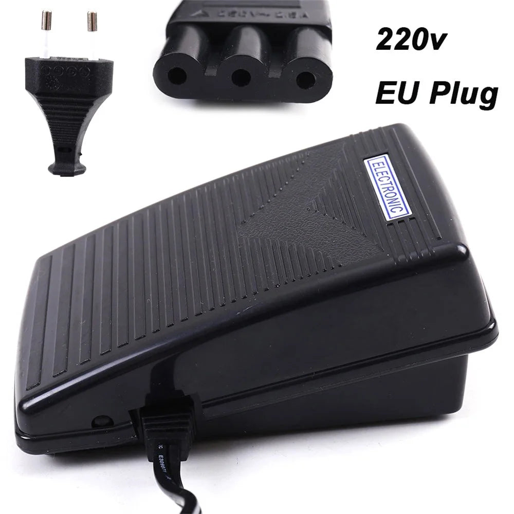 Sewing Machine Speed Controller Plastic Foot Control Pedal with EU Plug Power Cord - 2