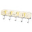 MRBASKET Punch Free Plastic Wall Mounted Mop Holder 4 Slots Broom Organizer with 5 Hooks - Cream Yellow+Silver - 1
