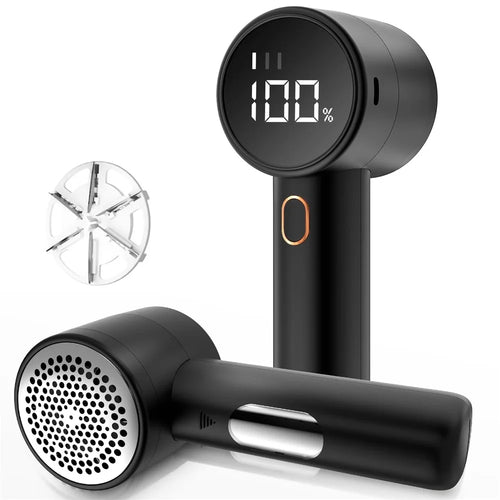 Q20 3-speed Rechargeable Fabric Shaver Electric Lint Remover with LED Display - Black - 1
