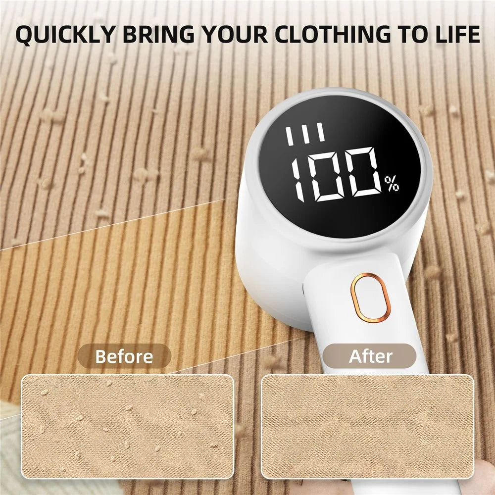 Q20 3-speed Rechargeable Fabric Shaver Electric Lint Remover with LED Display - Black - 3