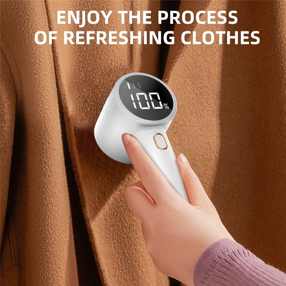 Q20 3-speed Rechargeable Fabric Shaver Electric Lint Remover with LED Display - Black - 7