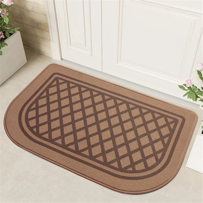 50x80cm Non-Slip Doormat Dustproof Carpet Water Absorbent Square Entryway Rug - Khaki - 2