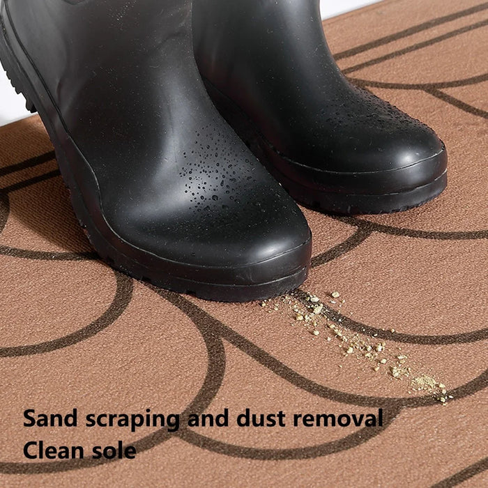 50x80cm Non-Slip Doormat Dustproof Carpet Water Absorbent Square Entryway Rug - Khaki - 4