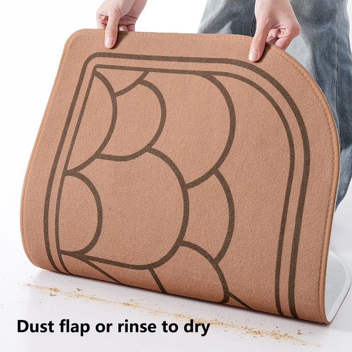 50x80cm Non-Slip Doormat Dustproof Carpet Water Absorbent Square Entryway Rug - Khaki - 7