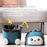 Cartoon Creative Flip Lid Desktop Trash Can Mini Home Office Garbage Bin - Dark Blue Monster - 2