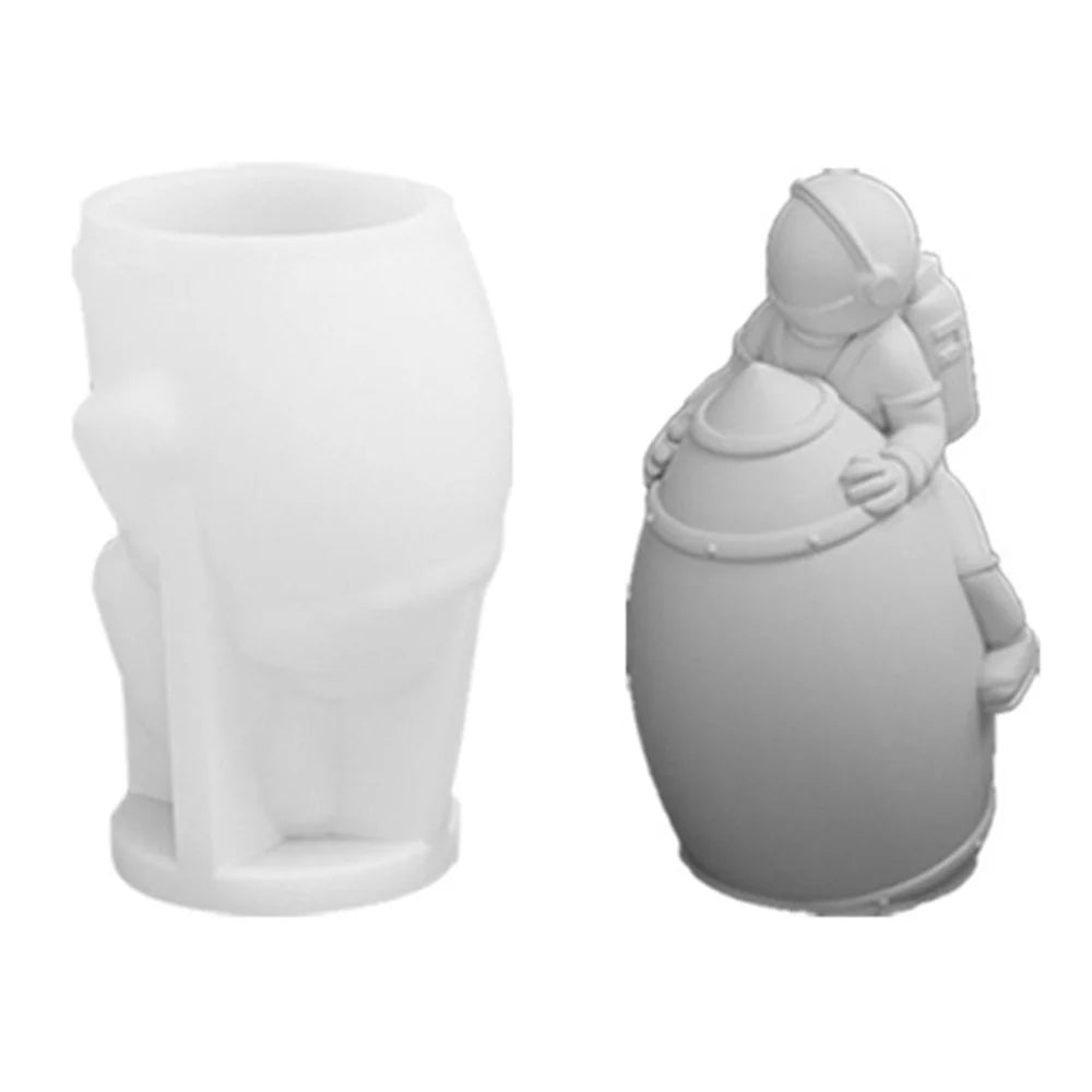 A101C-11 Astronaut Rocket Shape DIY Silicone Fondant Mold Cake Decorating Tool (BPA Free, No FDA) - 1